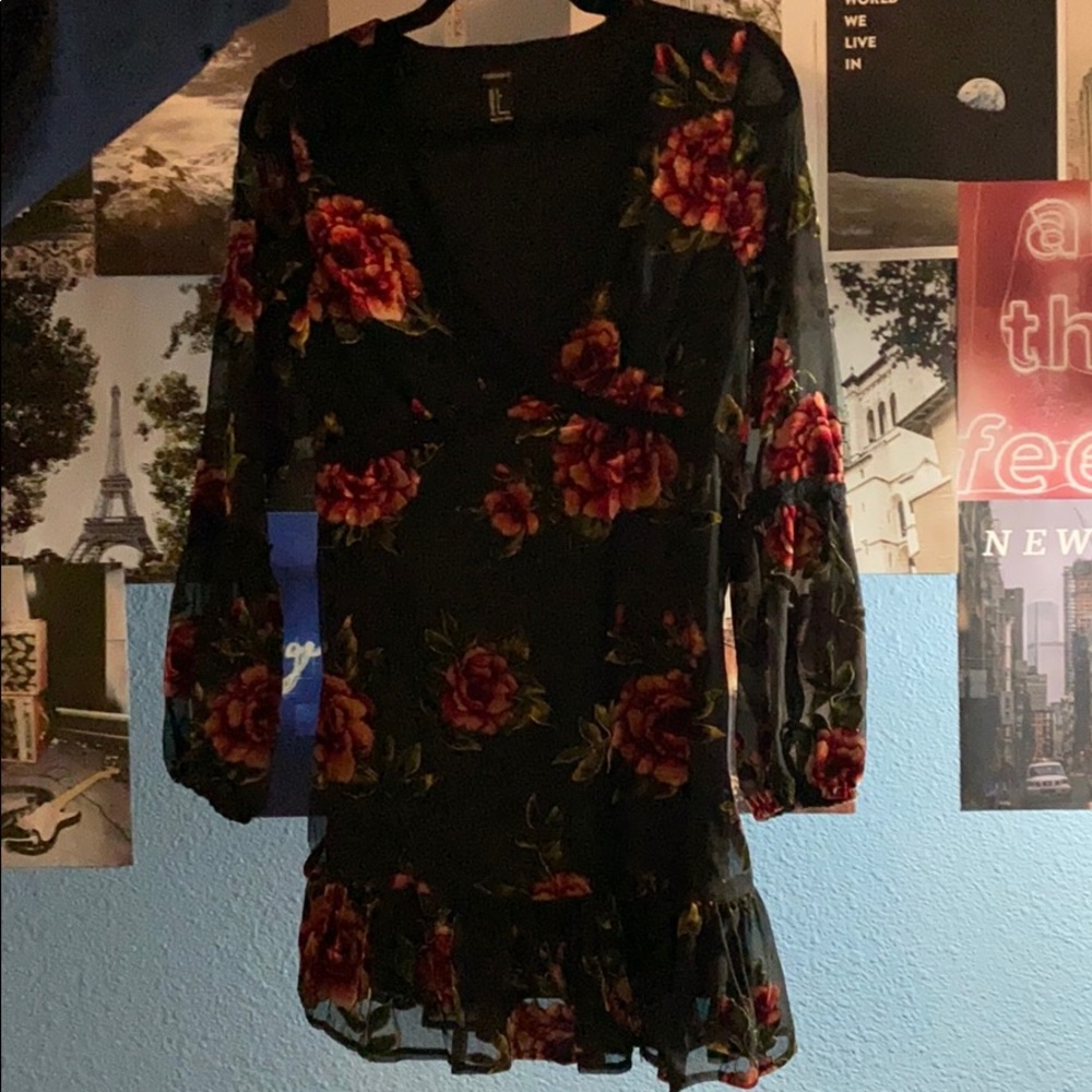 black floral dress